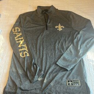 Men's small light weight new orleans saints quarter zip